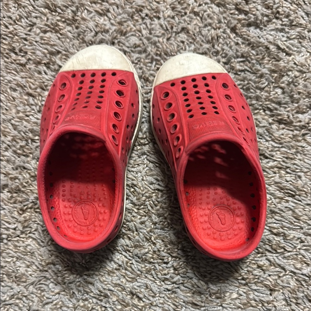 Native Shoes Red and White Water Shoes